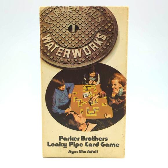 Waterworks Parker Brothers Leaky Pipe Card Game 110 Cards 8 Pipes Facsimile Inst - Picture 1 of 3
